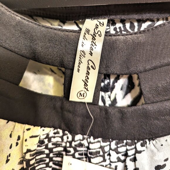 per seption concept tank top fancy cutouts black lime white New medium - Picture 3 of 6